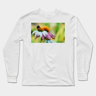 Echinacea Purpurea with Bee Long Sleeve T-Shirt